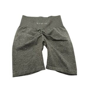 NVGTN Heathered Olive Green Seamless Scrunch Back Shorts Size Med